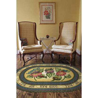 Kid Essentials Good Bugs 3'10" x 5'4" Oval Area Rug in Color Multi