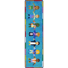 Kid Essentials Hands Around the World 2'1" x 7'8" Runner Area Rug in Color Multi