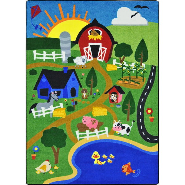 Kid Essentials Happy Farm 5'4" x 7'8" Area Rug in Color Multi