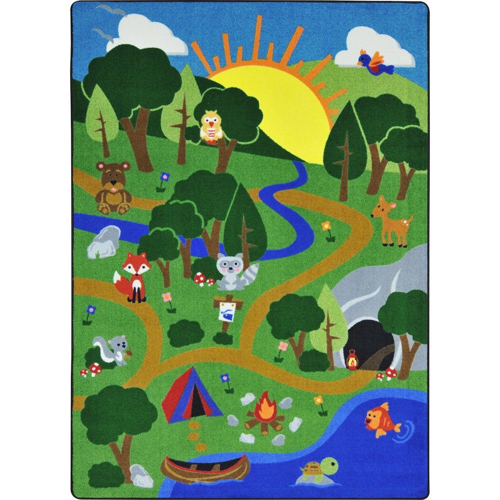 Kid Essentials Happy Forest 5'4" x 7'8" Area Rug in Color Multi