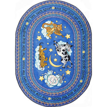 Kid Essentials Hey Diddle Diddle 3'10" x 5'4" Oval Area Rug in Color Blue