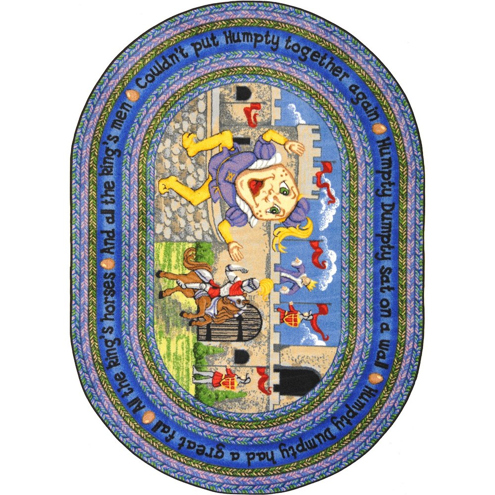 Kid Essentials Humpty Dumpty 3'10" x 5'4" Oval Area Rug in Color Multi