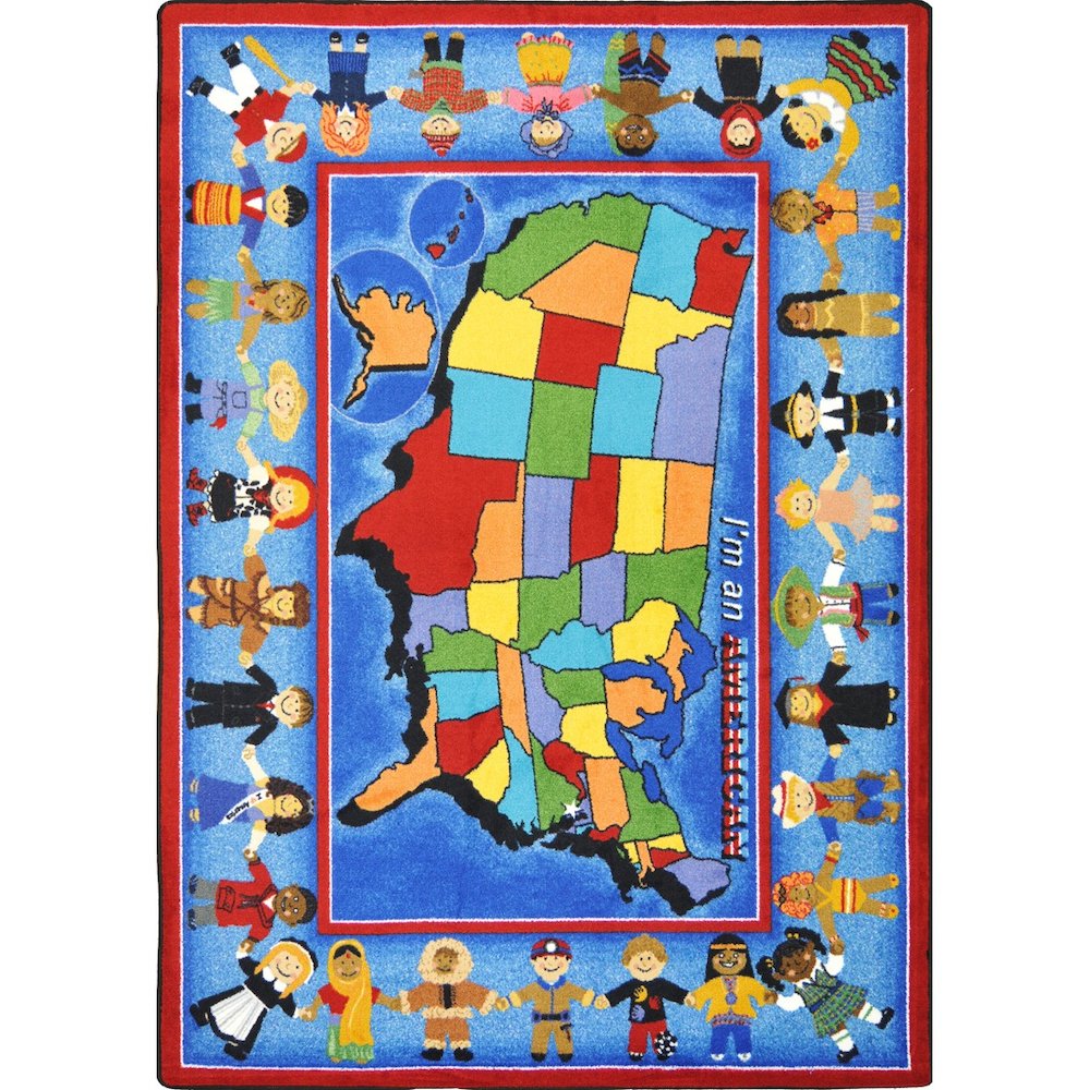 Kid Essentials I'm An American 5'4" x 7'8" Area Rug in Color Multi