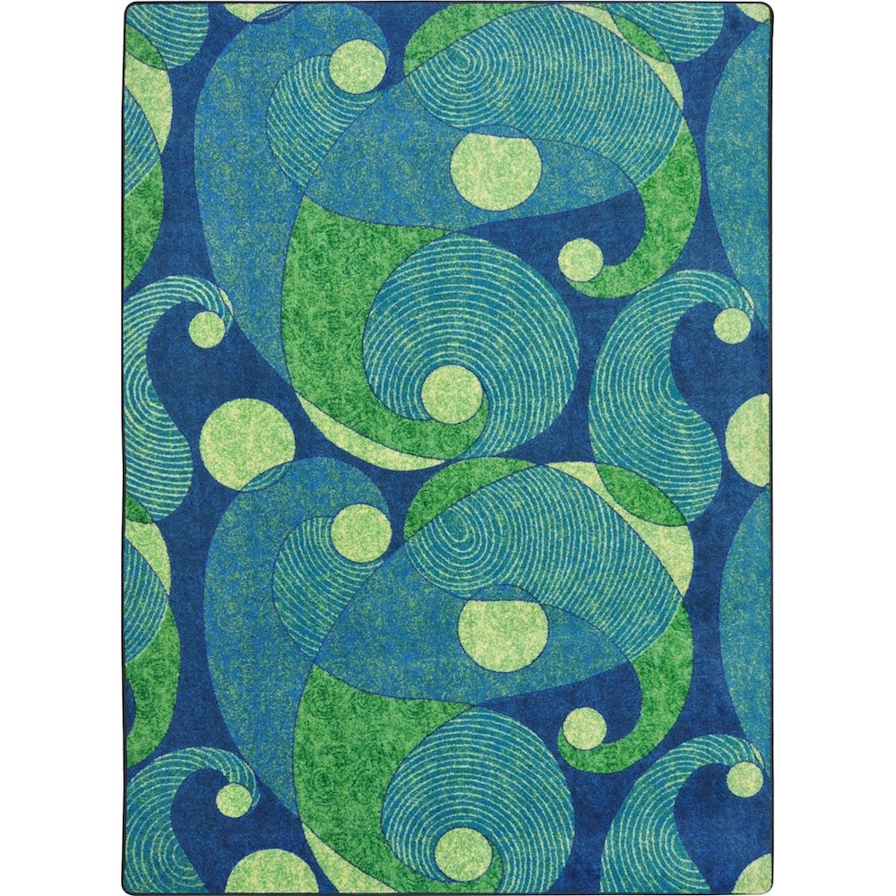 Kid Essentials Jazzy 3'10" x 5'4" Area Rug in Color Blue/Teal