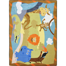 Kid Essentials Jungle Babies 3'10" x 5'4" Area Rug in Color Multi
