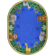 Kid Essentials Jungle Friends 3'10" x 5'4" Oval Area Rug in Color Multi