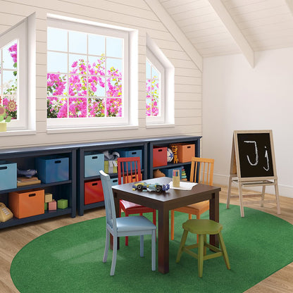 Kid Essentials Just Kidding 6' x 9' Oval Area Rug in Color Grass Green