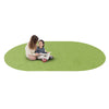 Kid Essentials Just Kidding 6' x 9' Oval Area Rug in Color Lime Green