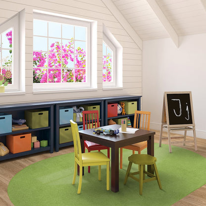 Kid Essentials Just Kidding 6' x 9' Oval Area Rug in Color Lime Green