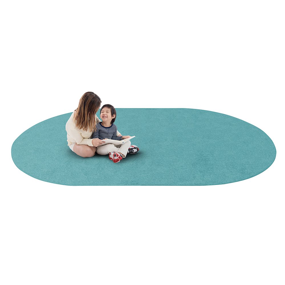 Kid Essentials Just Kidding 6' x 9' Oval Area Rug in Color Seafoam