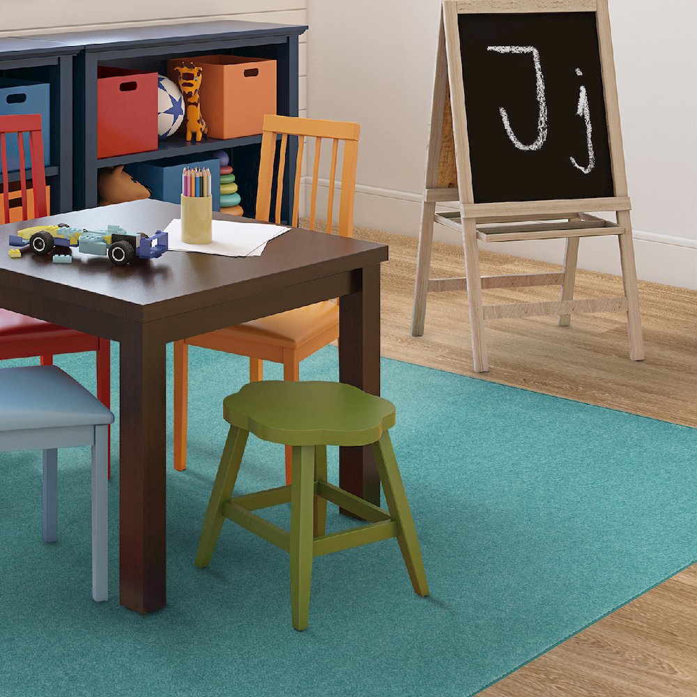 Kid Essentials Just Kidding 6' x 6'  Area Rug in Color Seafoam