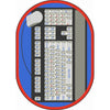 Kid Essentials Keyboard Connection 5'4" x 7'8" Oval Area Rug in Color Gray