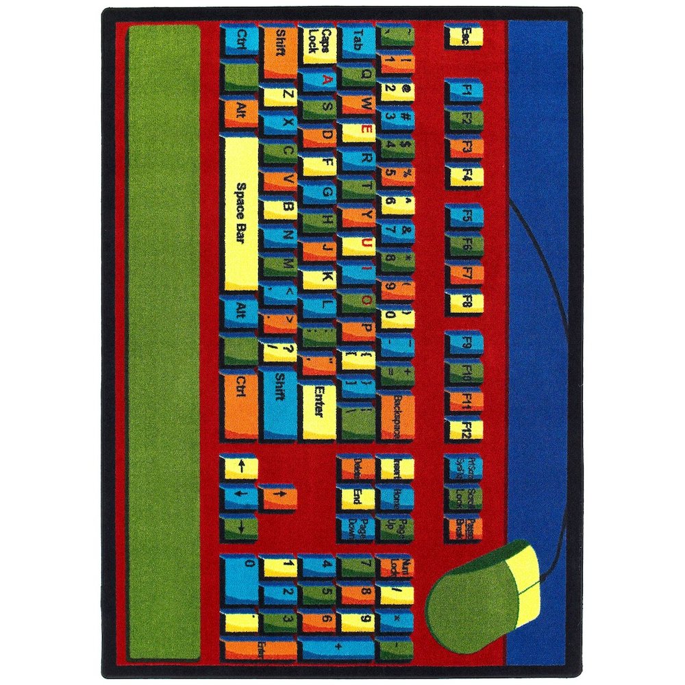 Kid Essentials Keyboard Connection 5'4" x 7'8" Area Rug in Color Multi