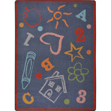 Playful Patterns Kid's Art 3'10" x 5'4" Area Rug in Color Chalkdust