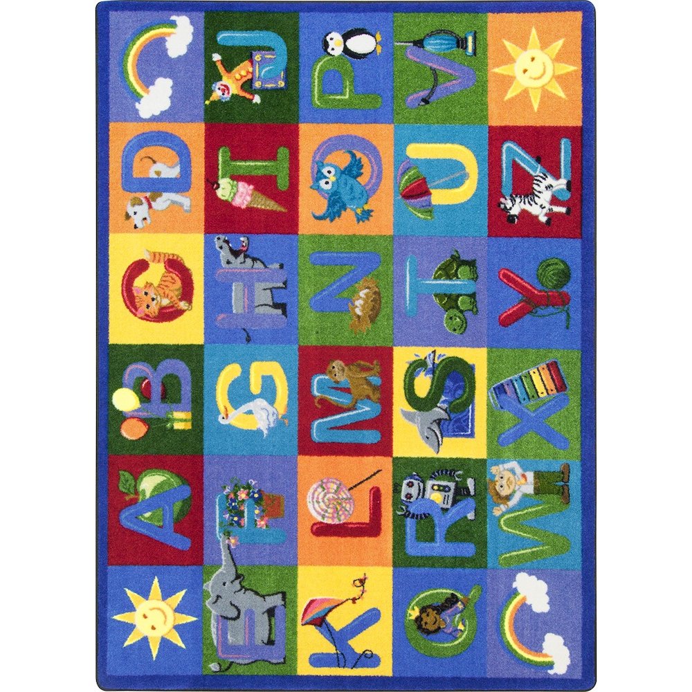 Kid Essentials Learning Letter Sounds 5'4" x 7'8" Area Rug in Color Multi