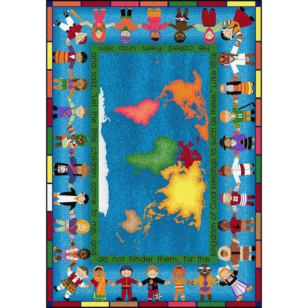Kid Essentials Let the Children Come 5'4" x 7'8" Area Rug in Color Multi