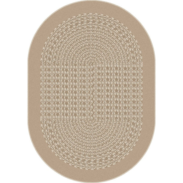 Kid Essentials Like Home 3'10" x 5'4" Oval Area Rug in Color Beige