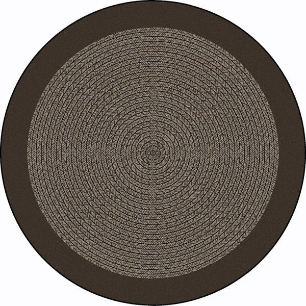 Kid Essentials Like Home 7'7" Round Area Rug in Color Chocolate