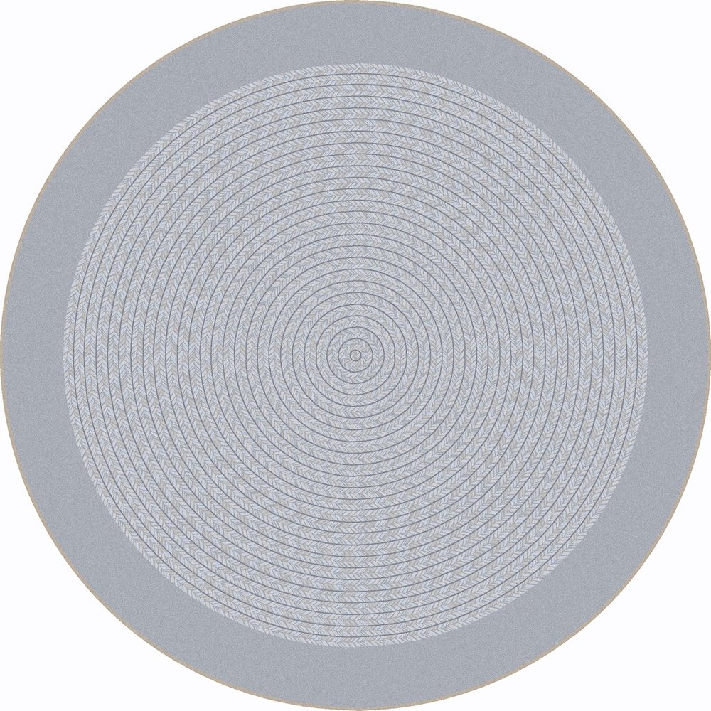Kid Essentials Like Home 7'7" Round Area Rug in Color Silver
