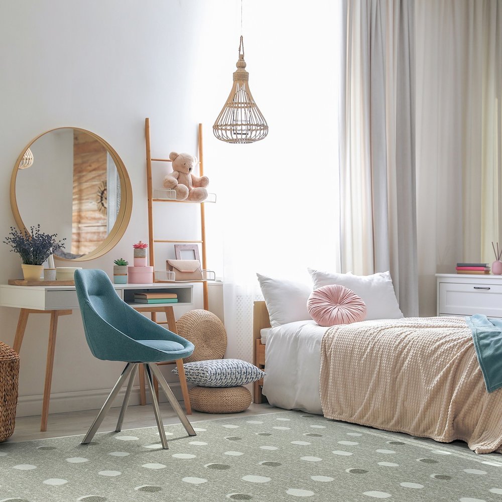 Claremont Kids Little Moons 3'10" x 5'4" Area Rug in Color Linen