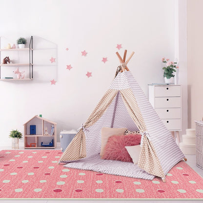 Claremont Kids Little Moons 3'10" x 5'4" Area Rug in Color Blush