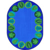 Kid Essentials Lively Leaves 5'4" x 7'8" Oval Area Rug in Color Multi