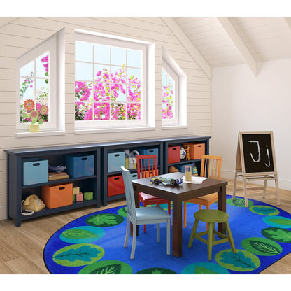 Kid Essentials Lively Leaves 7'8" x 10'9" Oval Area Rug in Color Multi