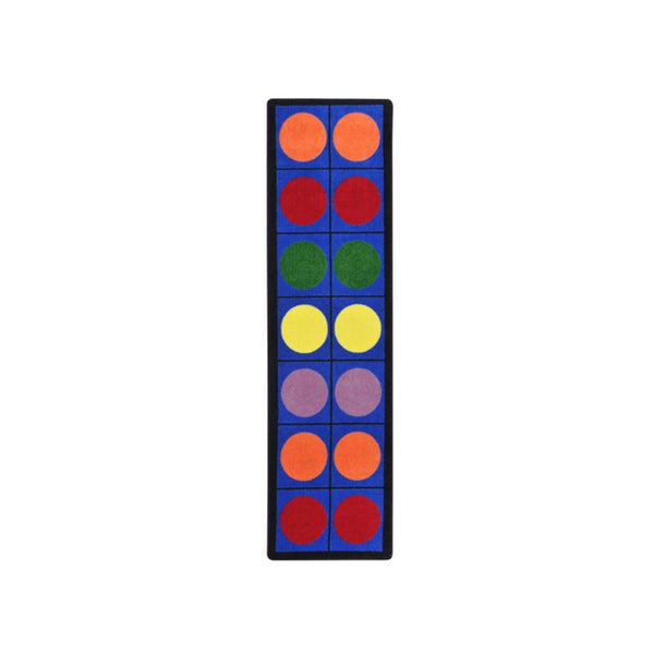 Kid Essentials Lots of Dots 2'1" x 7'8" Runner Area Rug in Color Multi