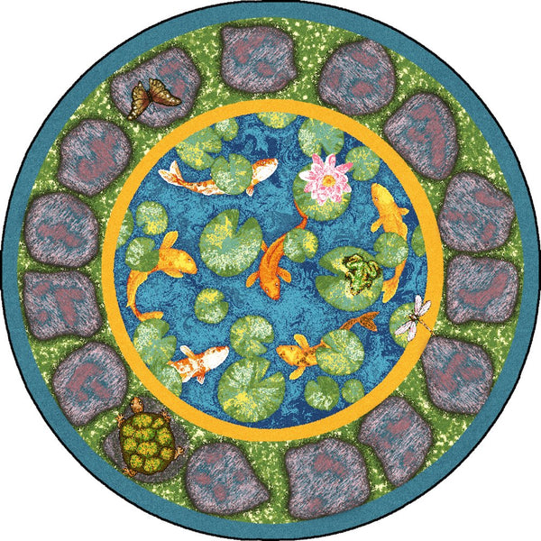 Kid Essentials Maria's Garden 7'7" Round Area Rug in Color Multi