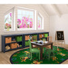 Kid Essentials Monkey Business 5'4" x 7'8" Oval Area Rug in Color Green