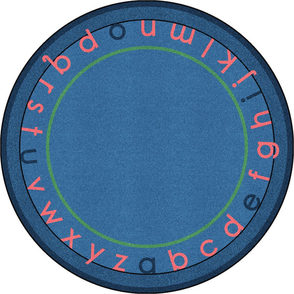 Kid Essentials Montessori Alphabet 7'7" Round Area Rug in Color Multi