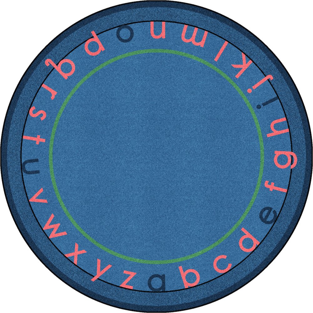 Kid Essentials Montessori Alphabet 7'7" Round Area Rug in Color Multi