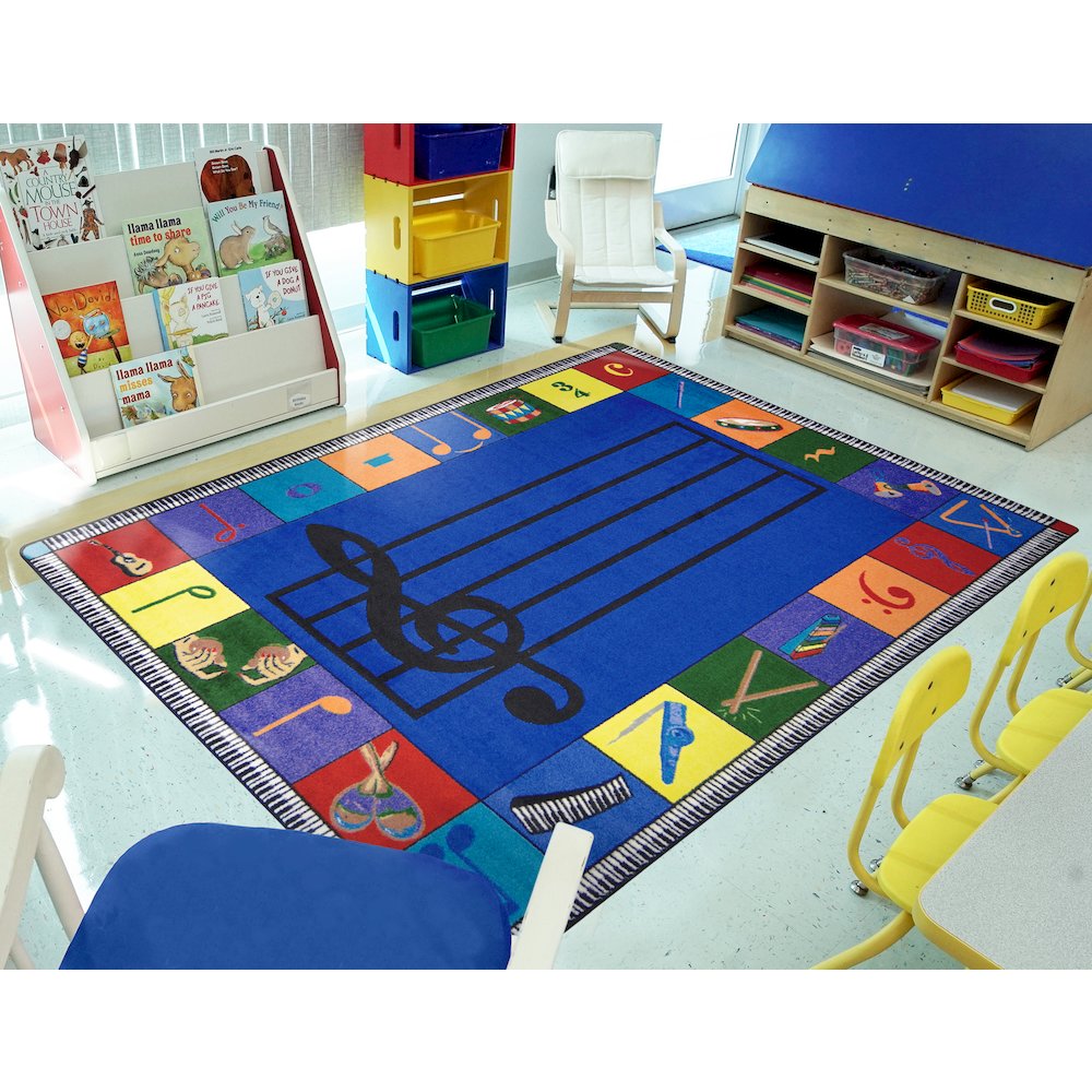Kid Essentials Note Worthy (Preschool) 5'4" x 7'8" Area Rug in Color Multi