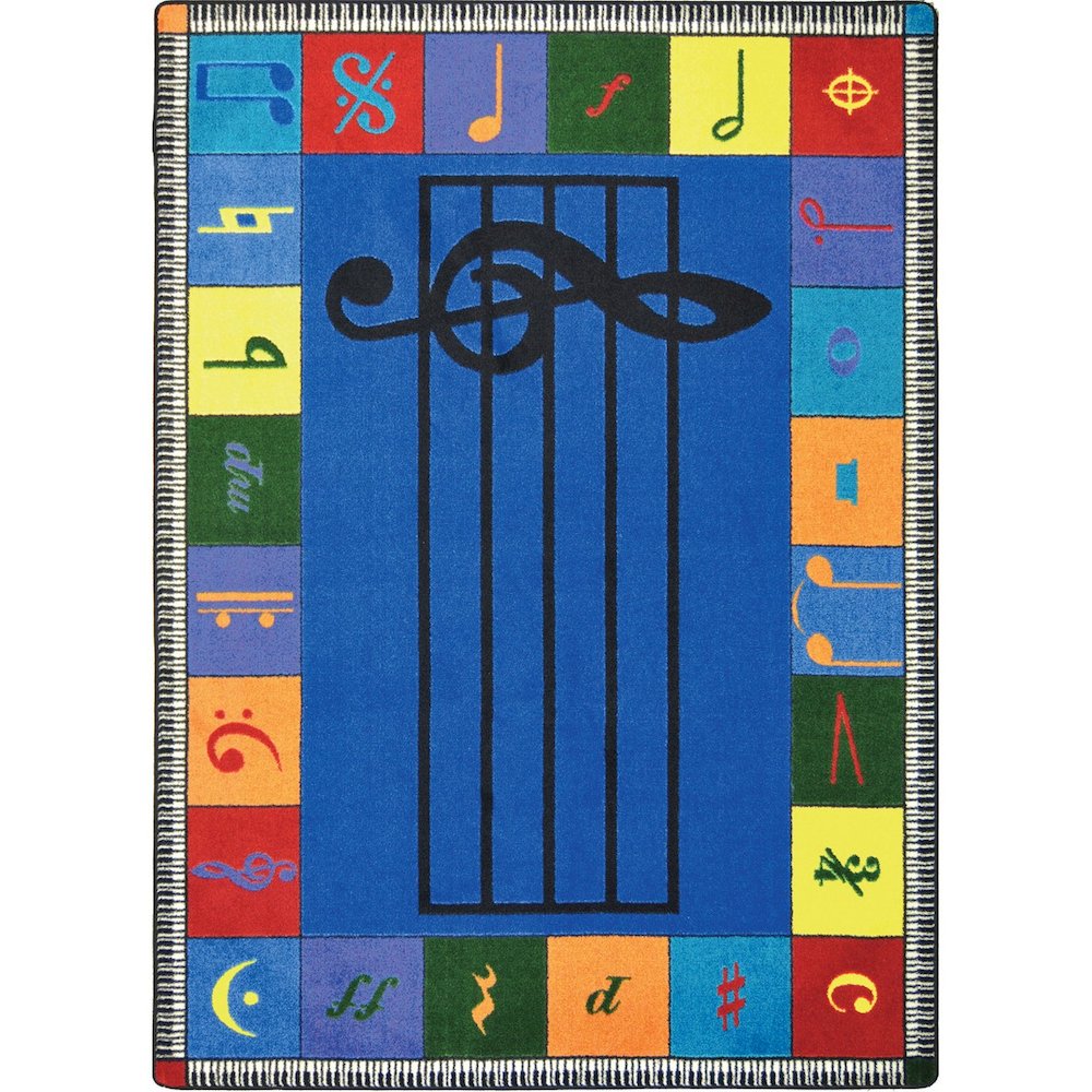 Kid Essentials Note Worthy (Elementary) 5'4" x 7'8" Area Rug in Color Multi