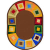 Kid Essentials Off Balance 5'4" x 7'8" Oval Area Rug in Color Neutrals
