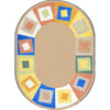 Kid Essentials Off Balance 5'4" x 7'8" Oval Area Rug in Color Softs