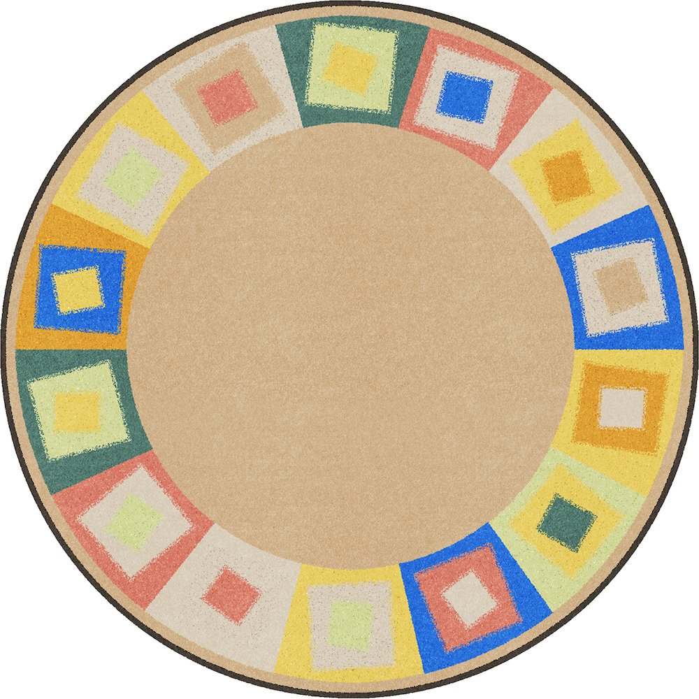 Kid Essentials Off Balance 7'7" Round Area Rug in Color Softs
