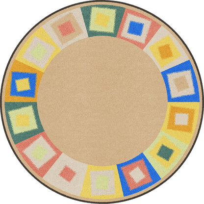Kid Essentials Off Balance 7'7" Round Area Rug in Color Softs