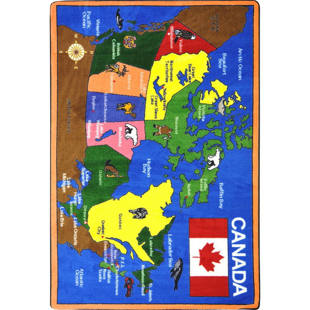 Kid Essentials Oh Canada 5'4" x 7'8" Area Rug in Color Multi