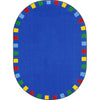 Kid Essentials On the Border 5'4" x 7'8" Oval Area Rug in Color Brights