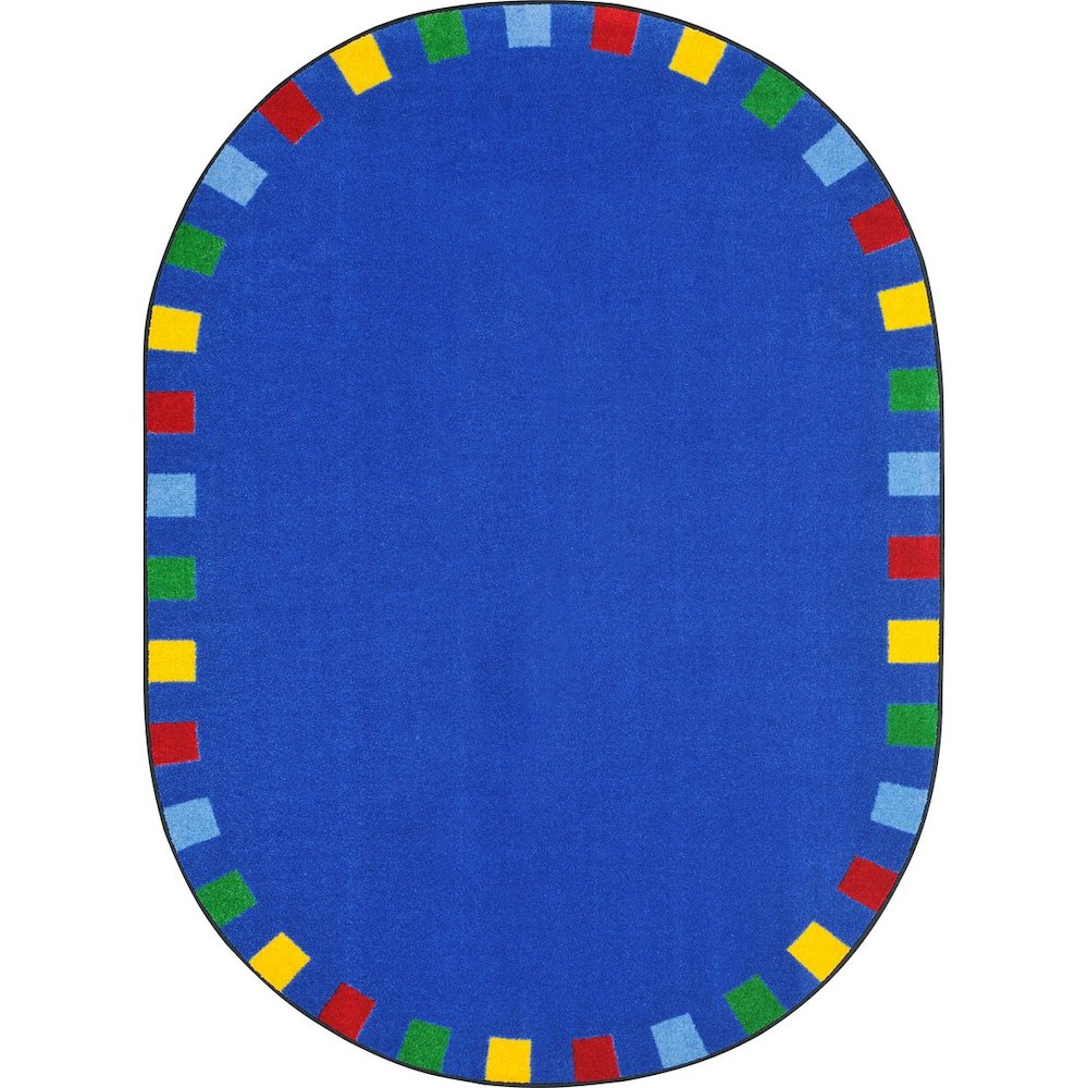 Kid Essentials On the Border 5'4" x 7'8" Oval Area Rug in Color Brights