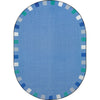 Kid Essentials On the Border 5'4" x 7'8" Oval Area Rug in Color Softs