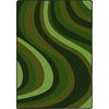 Kid Essentials On the Curve 3'10" x 5'4" Area Rug in Color Green