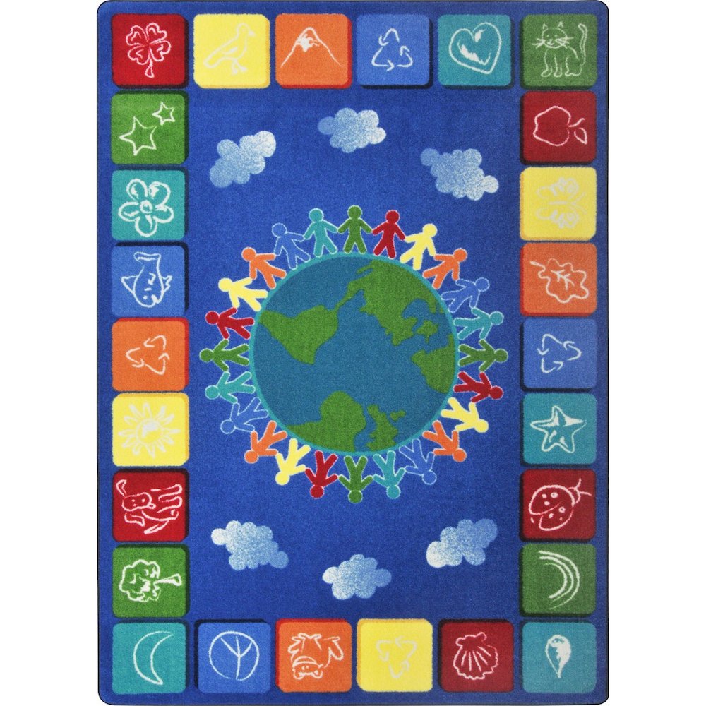 Kid Essentials One World 5'4" x 7'8" Area Rug in Color Primary