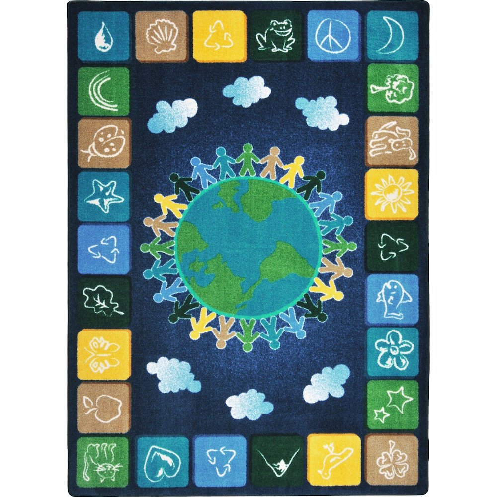 Kid Essentials One World 5'4" x 7'8" Area Rug in Color Neutrals
