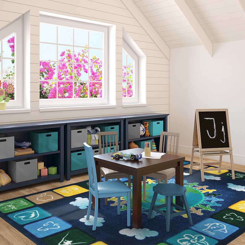 Kid Essentials One World 5'4" x 7'8" Area Rug in Color Neutrals