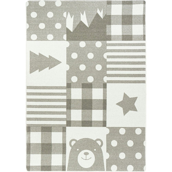 Claremont Kids Patchwork Boy 3'10" x 5'4" Area Rug in Color Linen