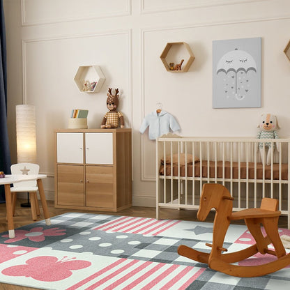Claremont Kids Patchwork Girl 3'10" x 5'4" Area Rug in Color Blush