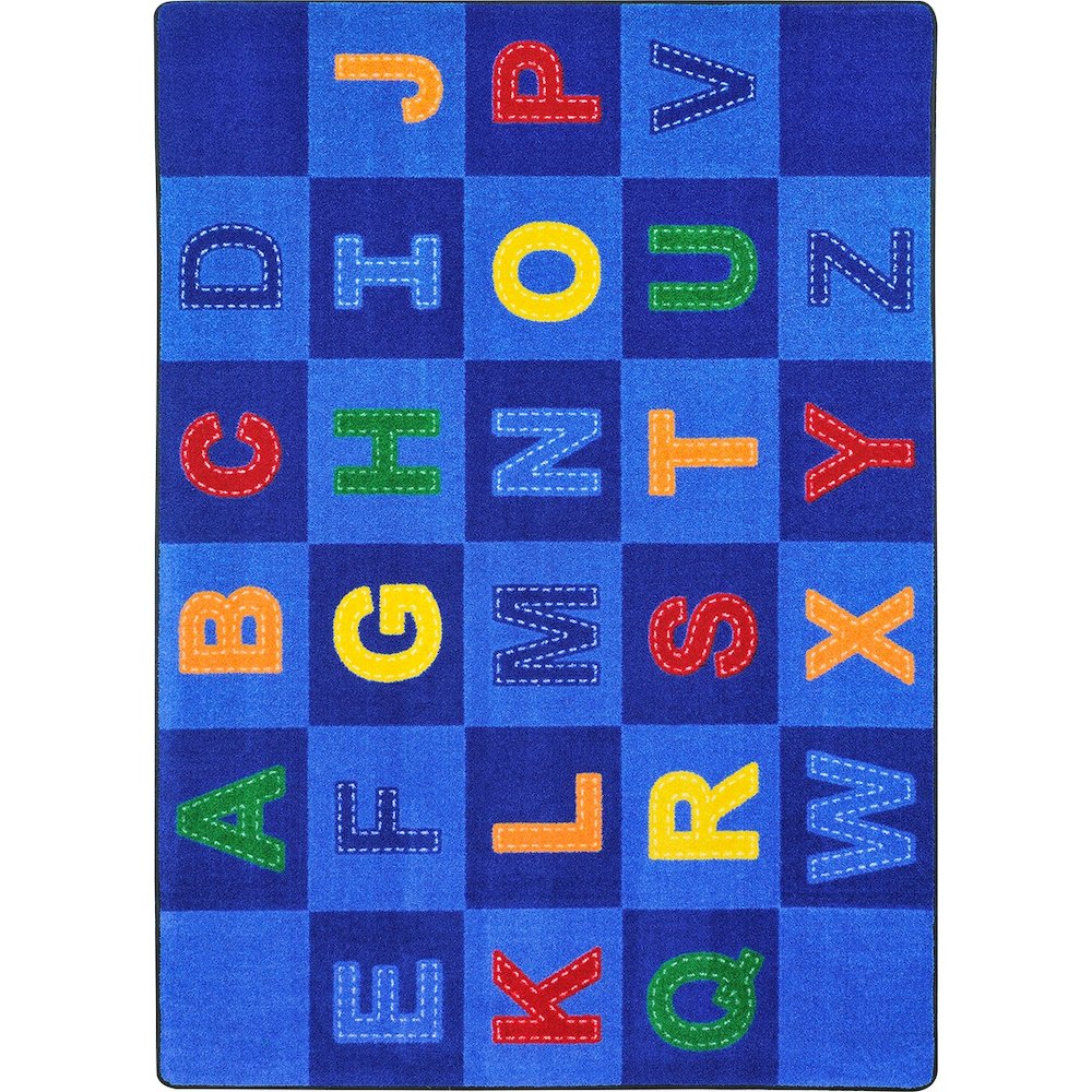 Kid Essentials Patchwork Letters 5'4" x 7'8" Area Rug in Color Multi