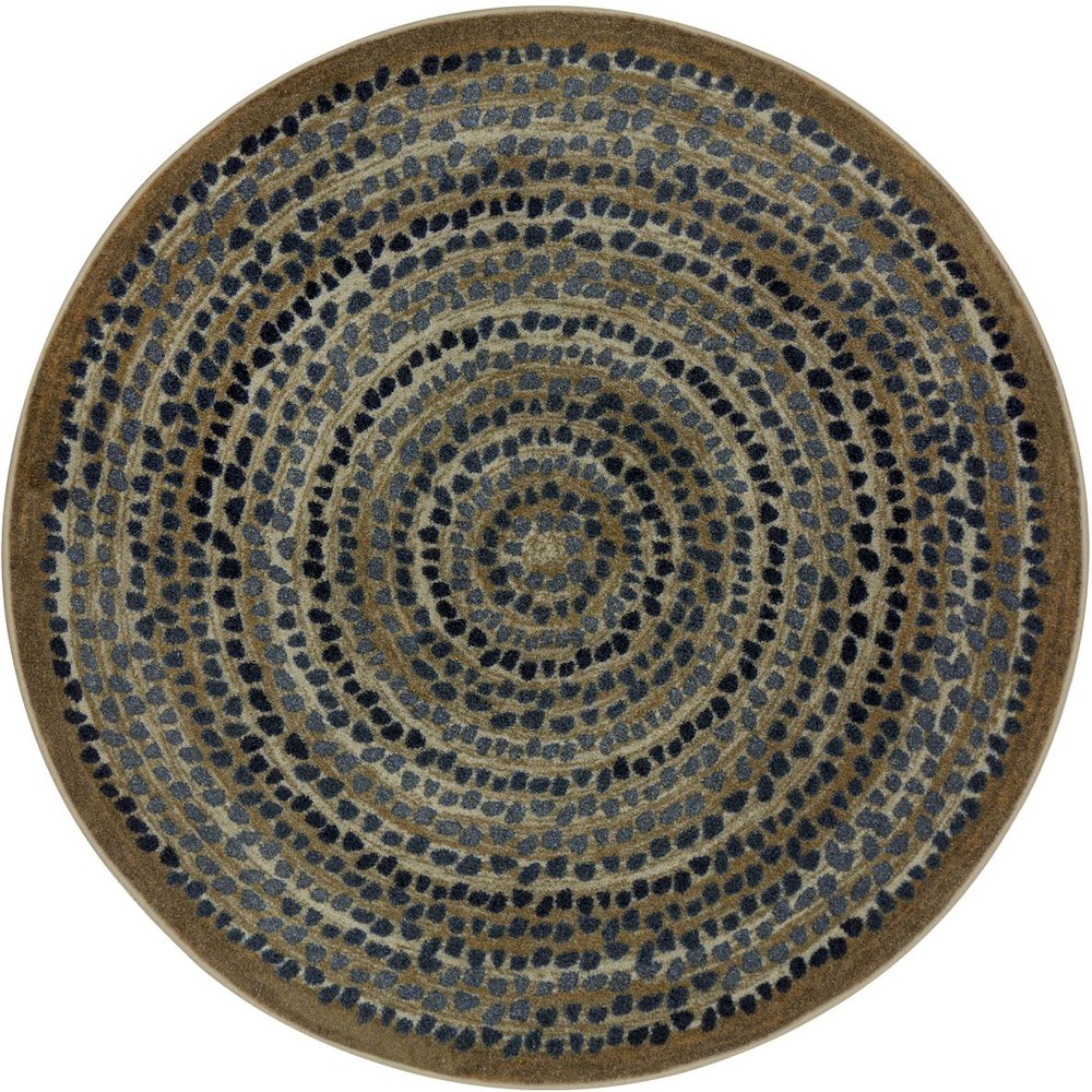 Kid Essentials Peaceful Pebbles 7'7" Round Area Rug in Color Slate